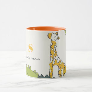 Cute Yellow Green Wild Jungle Giraffe Kid Drawn Mug