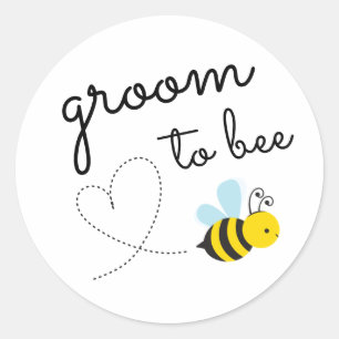 Cute Yellow Groom To Bee Classic Round Sticker