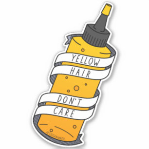 Cute Yellow Hair Dye Bottle Cartoon