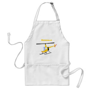 Cute yellow happy cartoon helicopter standard apron