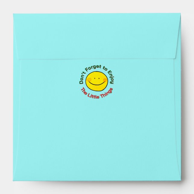 Cute Yellow Happy Face Enjoy Little Things Envelope (Back (Top Flap))