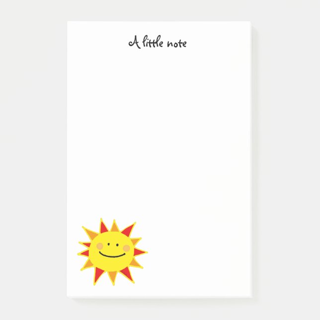 cute yellow happy sun cartoon post-it notes (Front)