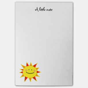 cute yellow happy sun cartoon post-it notes