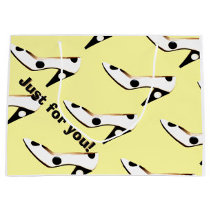 Cute Yellow High Heel Shoe Large Gift Bag