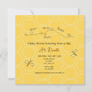 Cute Yellow Honey "Mummy to Bee" Baby shower Invitation