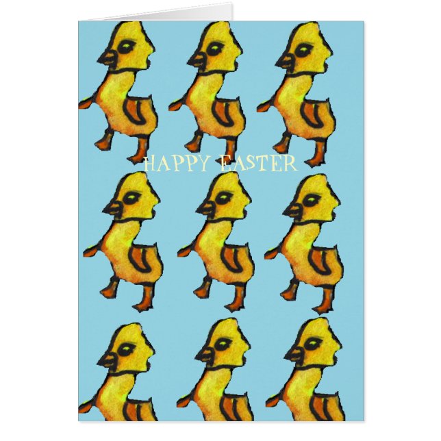 Cute yellow illustration Easter ducks (Front)