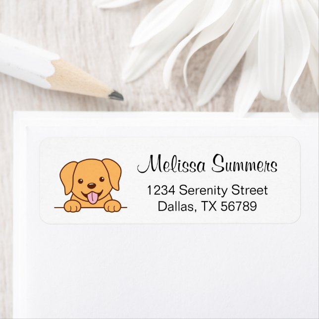 Cute Yellow Lab Dog Return Address (Insitu)
