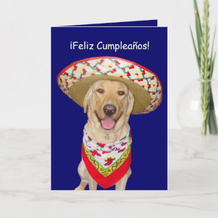 Cute Yellow Lab Feliz Cumpleanos Card
