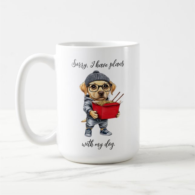 Cute Yellow Lab "I have plans" Mug (Left)