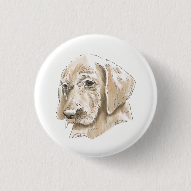 Cute Yellow Lab Puppy Love 3 Cm Round Badge (Front)