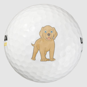 cute yellow labrador golf ball