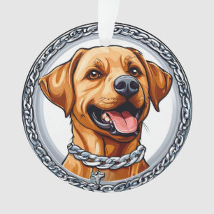 Cute yellow labrador ornament