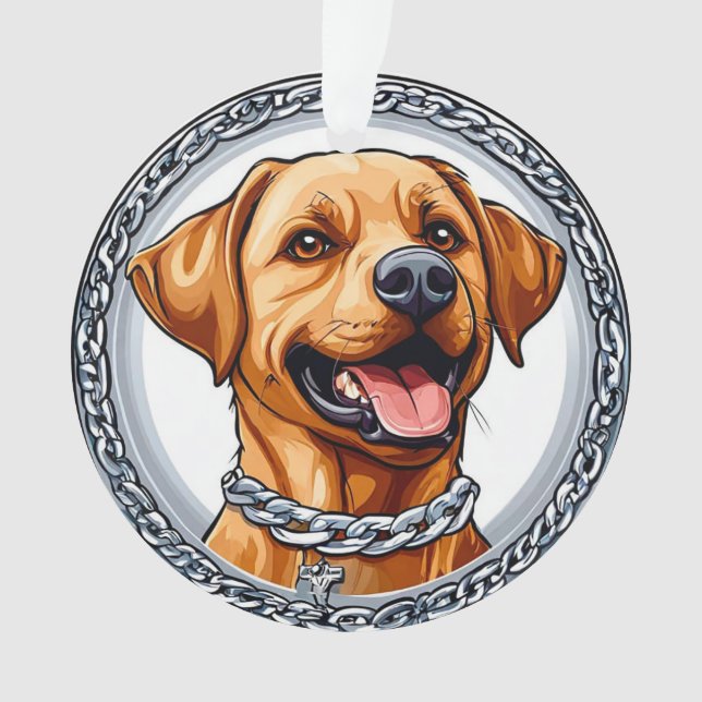 Cute yellow labrador ornament (Front)