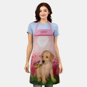Cute Yellow Labrador Puppy Personalised Apron