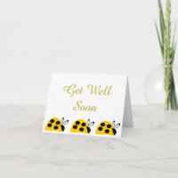 Cute Yellow Ladybug Get Well Soon