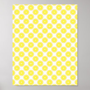 Cute Yellow Lemon Fruit Citrus Food Poster
