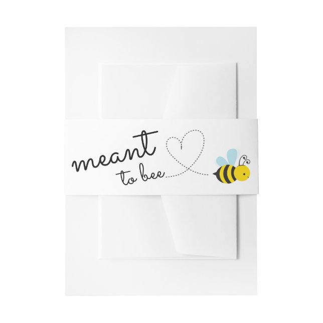 Cute Yellow Meant To Bee Belly Band Invitation Belly Band (Front Example)