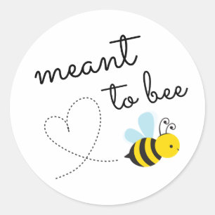 Cute Yellow Meant To Bee Classic Round Sticker