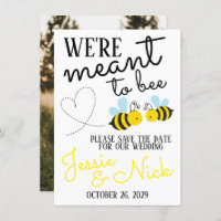 Cute Yellow Meant to Bee Save the Date