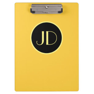 Cute Yellow Monogram With Yellow Text Clipboard
