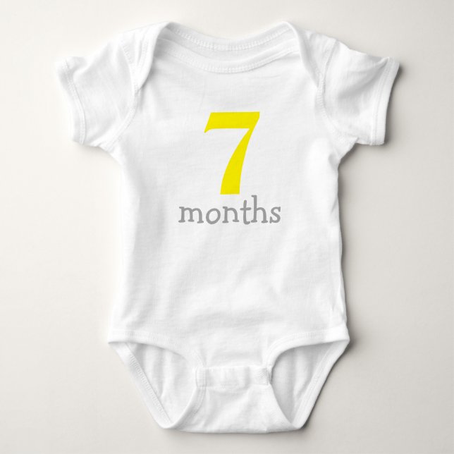 Cute Yellow Monthly Baby Bodysuit (Front)