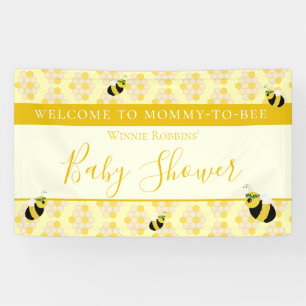 Cute Yellow Mummy to Bee Baby Shower Welcome Banner