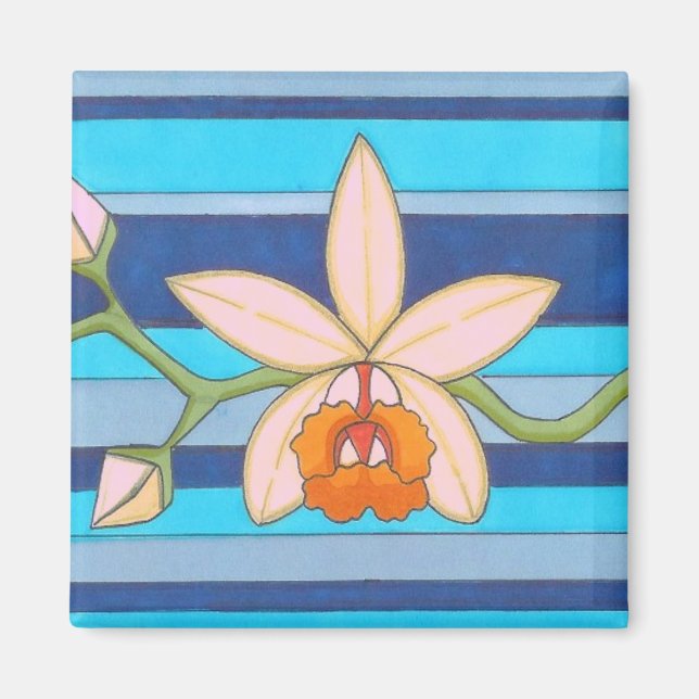 Cute Yellow Orchid Flower Custom fridge Magnet (Front)