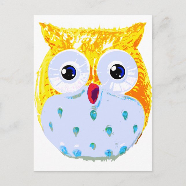 Cute Yellow Owl Postcard (Front)