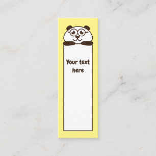 Cute yellow panda bookmark memo mini business card