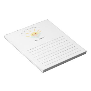 Cute yellow pastel sunshine note for teacher