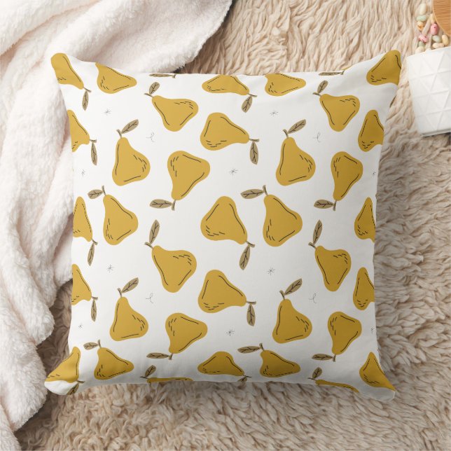 Cute Yellow Pear Fruit Pattern Cushion (Blanket)