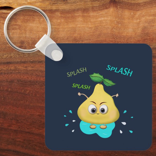 Cute yellow pear key ring (Front)