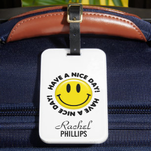 Cute Yellow Personalised Luggage Tag