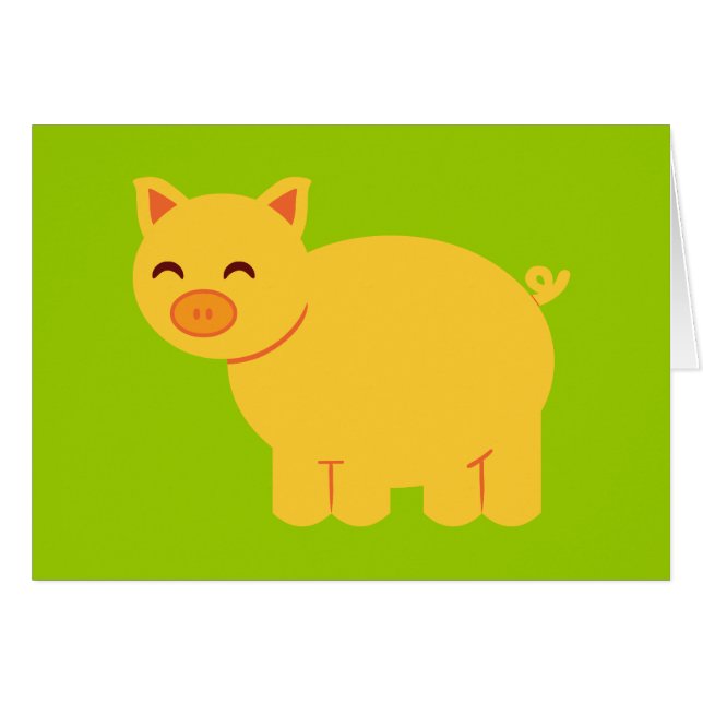 Cute Yellow Piggy (Front Horizontal)