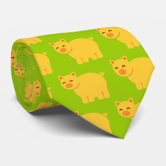 Cute Yellow Piggy Tie
