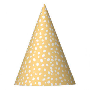 Cute Yellow Polka dot minimal Birthday  Party Hat