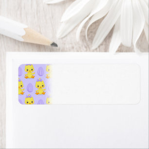Cute Yellow Purple Chicken Easter Pattern