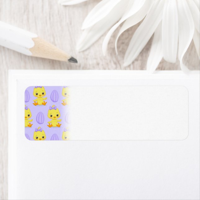 Cute Yellow Purple Chicken Easter Pattern (Insitu)