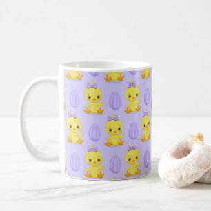 Cute Yellow Purple Chicken Easter Pattern Coffee Mug