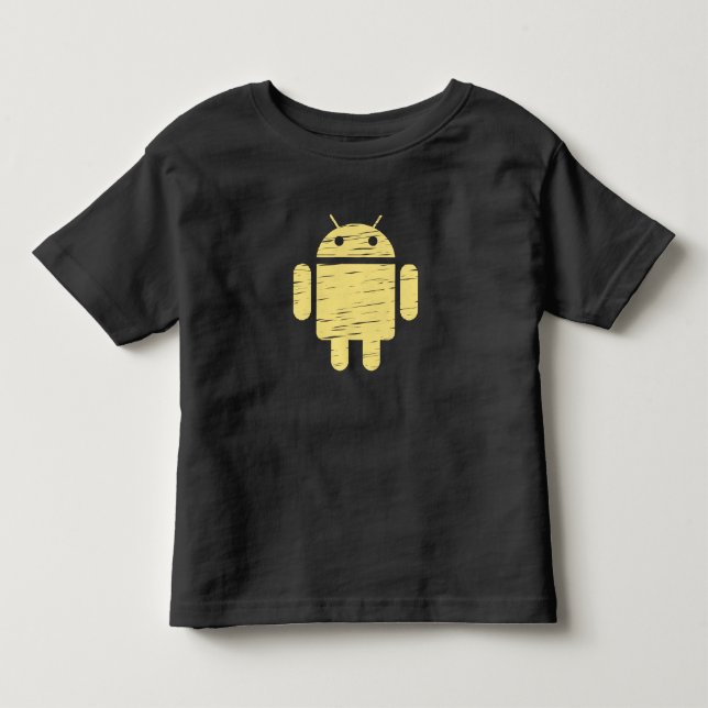 Cute Yellow Robot Toddler T-Shirt (Front)