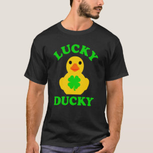Cute Yellow Rubber Duck Four Leaf C Lucky Ducky T-Shirt