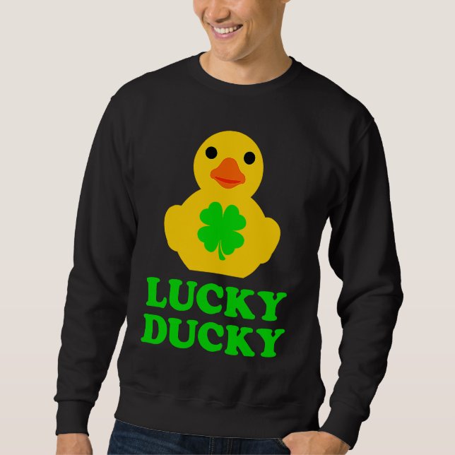 Cute Yellow Rubber Duck Four Leaf C St Patrick's D Sweatshirt (Front)