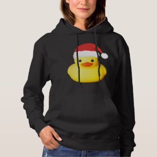 Cute Yellow Rubber Duck Santa Claus Christmas Fami Hoodie