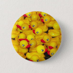 Cute yellow rubber duckies 6 cm round badge