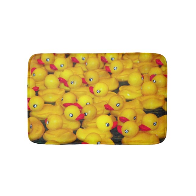 Cute yellow rubber duckies pattern bath mat (Front)