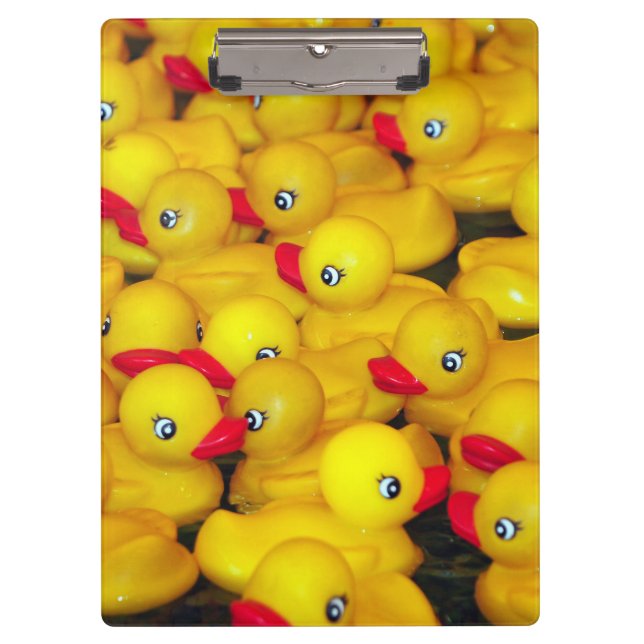 Cute yellow rubber duckies pattern clipboard (Front)