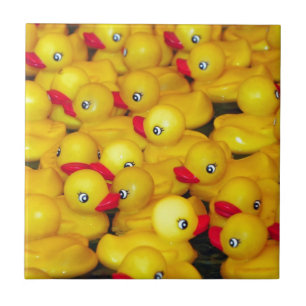 Cute yellow rubber duckies tile