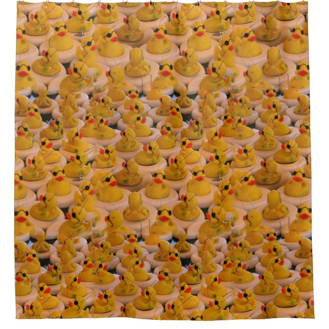 Cute Yellow Rubber Ducks Pattern  Shower Curtain (Front)