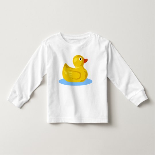 Cute Yellow Rubber Ducky Cartoon Duck Swimming Toddler T-Shirt