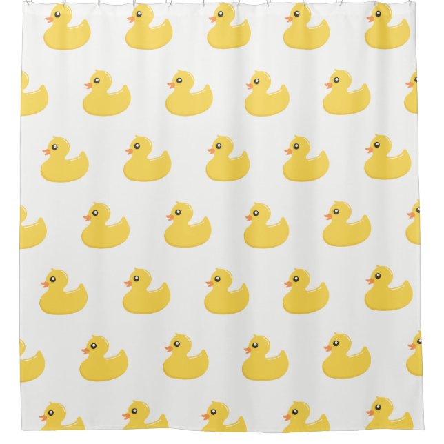 Cute Yellow Rubber Ducky Shower Curtain (Front)